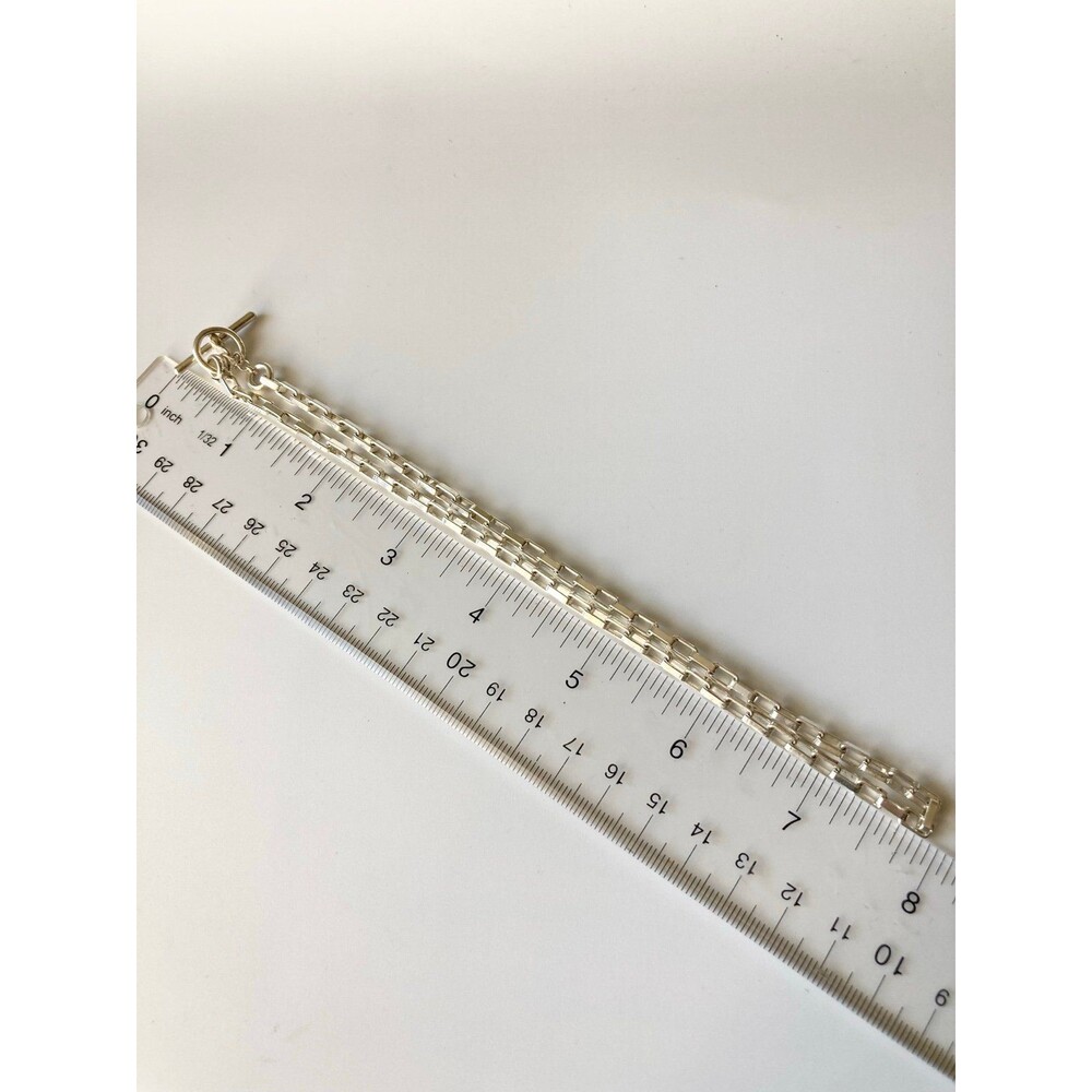 925 Italy Sterling Silver Rectangular Link Chain … - image 5